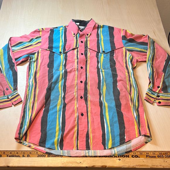 Roper Other - Vintage Roper Mens Made USA Pattern Print Western Button Long Sleeve Shirt Sz L